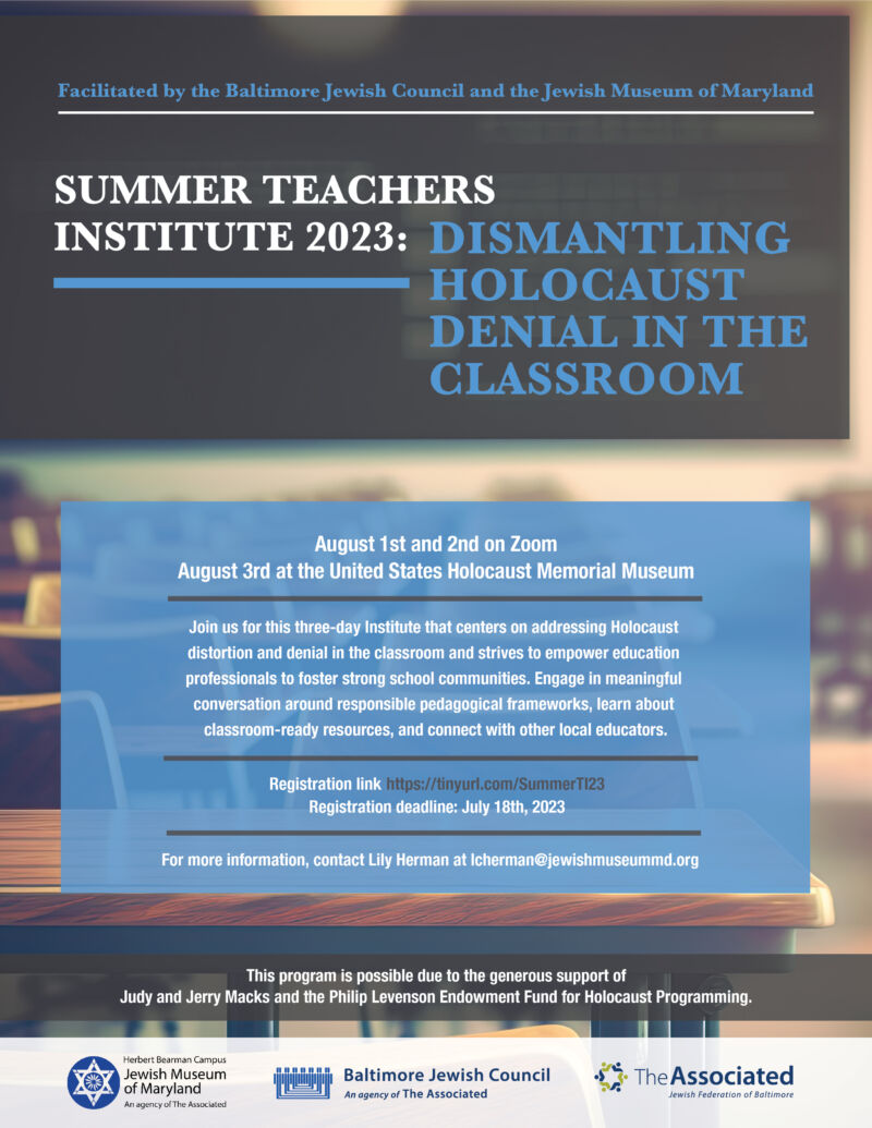 Summer Teachers Institute 2023 Dismantling Holocaust Denial in the